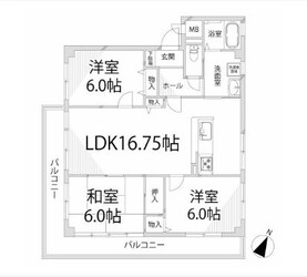 リバティ田寺の物件間取画像